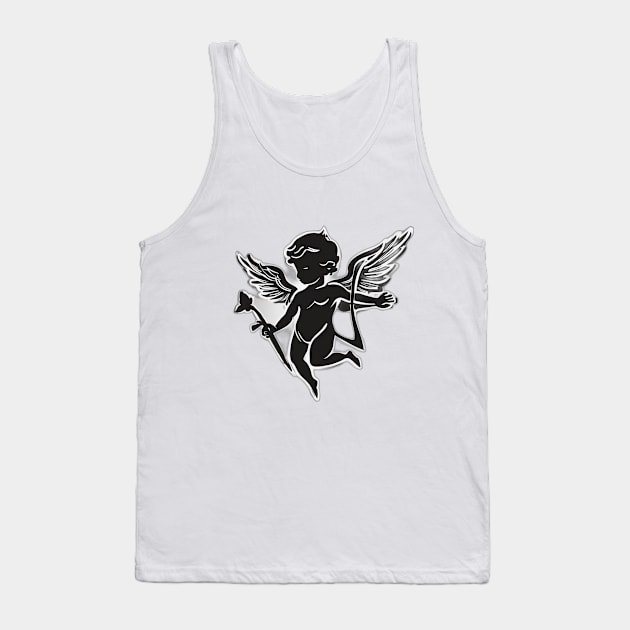 Seraphic Cupid Silhouette - Ethereal Angel Art No. 682 Tank Top by cornelliusy